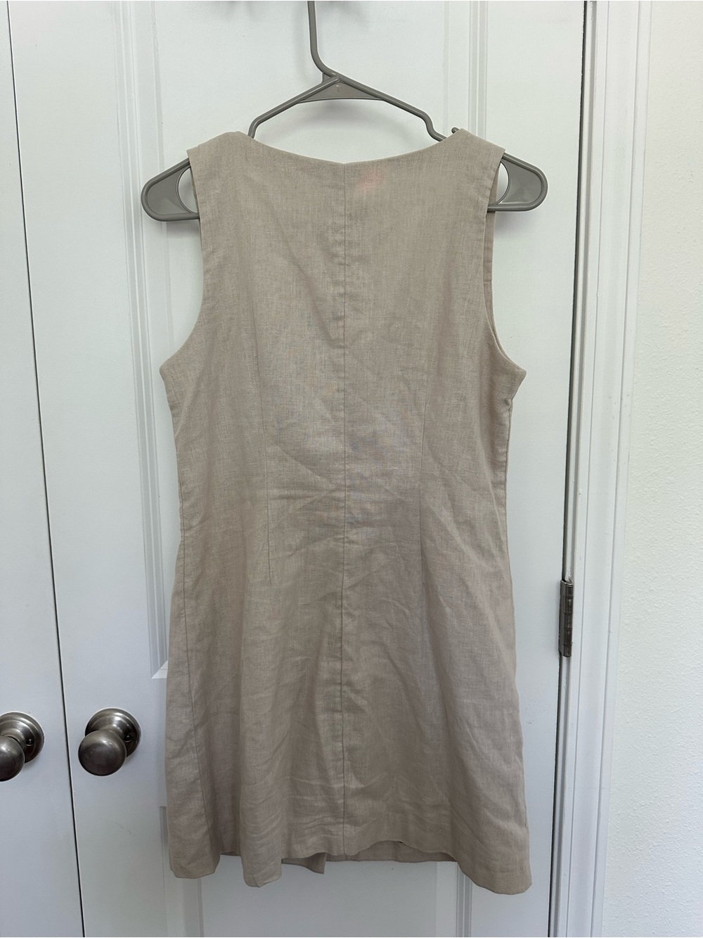 Abercrombie & Fitch Mara Squareneck Linen-Blend Vest Mini Dress - Picture 3 of 7